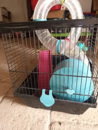 Jaula hámster con accesorios