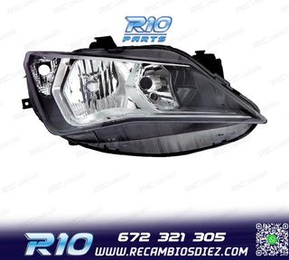 FARO DCH PARA SEAT IBIZA 12-17 FONDO OSCURO + CROMO