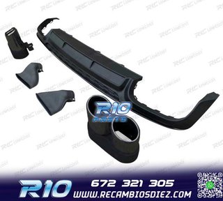 DIFUSOR AUDI A6 S LINE 18-22 LOOK S6 + COLAS ESCAPE NEGRO