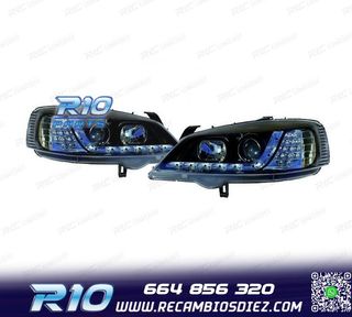 FAROS OPEL ASTRA G 97-04 LUZ DIURNA LED CROMO