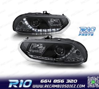 FAROS PARA ALFA ROMEO 156 97-03 LUZ DIURNA FONDO NEGRO