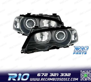 FAROS BMW E46 COUPE 99-03 OJOS ANGEL CCFL INTERMITENTES FOND
