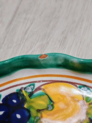 Vassoio/piatto Ceramica Dipinta Mano Frutta
