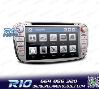 RADIO NAVEGADOR 7" PARA FORD REDONDA COLOR GRIS USB GPS TACT