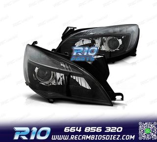 FAROS PARA OPEL ASTRA J 09-15 LUZ DIURNA LED FONDO NEGRO