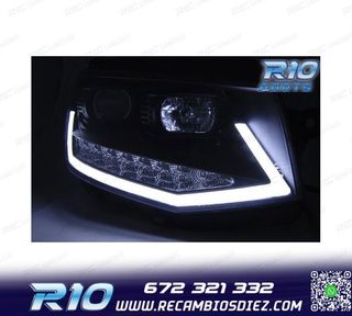 FAROS VOLKSWAGEN VW T6 15-19 TRU DRL NEGROS CON INTERMITENTE