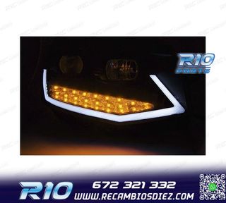 FAROS VOLKSWAGEN VW T6 15-19 TRU DRL NEGROS CON INTERMITENTE