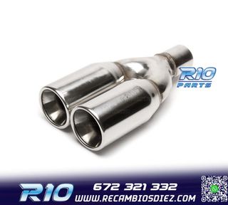 COLA ESCAPE DOBLE REDONDA GRANDE ACERO INOX
