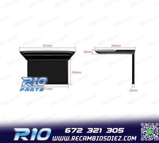 PANTALLA TECHO FULL HD DE 17.3 "