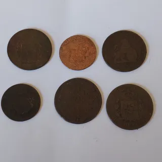 Lote 6 monedas antiguas