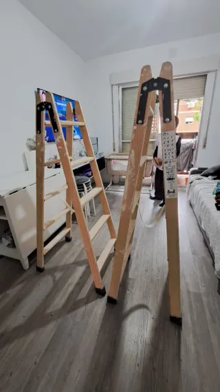 Escalera madera 5 peldaños