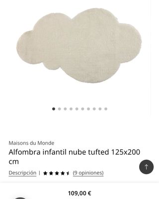 Alfombra infantil nube tufted 125x200 cm