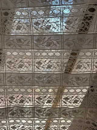 Coppia Tende Pizzo Rinascimento avorio/Bianco