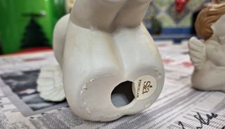 Coppia Angeli Ceramica Bianca