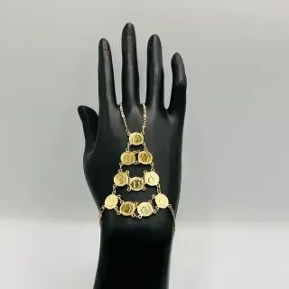 Pulsera Manita 10 Monedas Oro