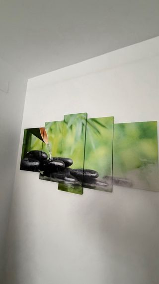 Cuadro Decorativo Bambú y Piedras
