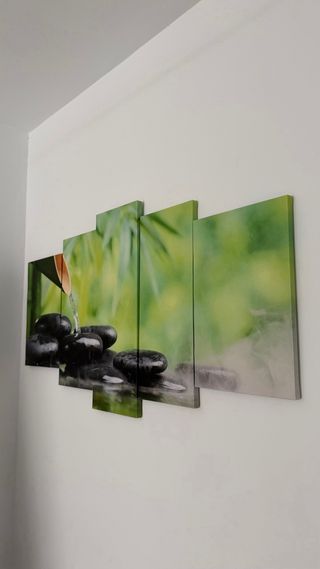 Cuadro Decorativo Bambú y Piedras