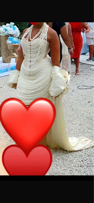Vestido fiesta boda gitana perlas echo