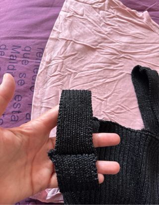 Bolso Zara punto metalizado negro