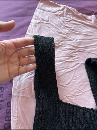 Bolso Zara punto metalizado negro