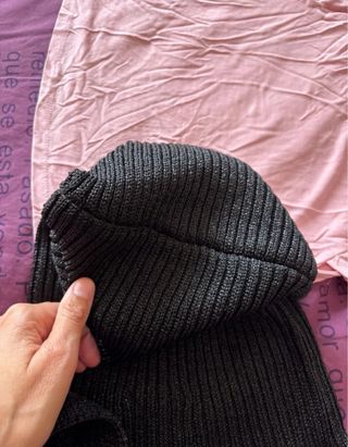 Bolso Zara punto metalizado negro