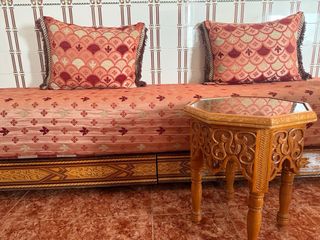 Salón completo madera y tela