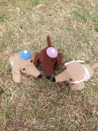 Perros salchichas amigurumi
