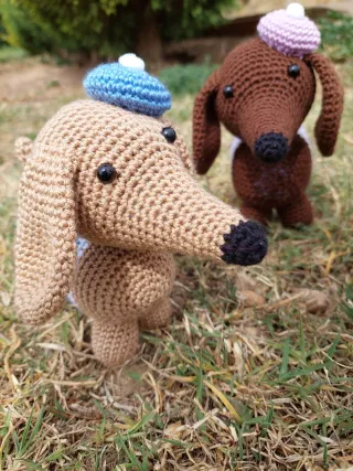 Perros salchichas amigurumi
