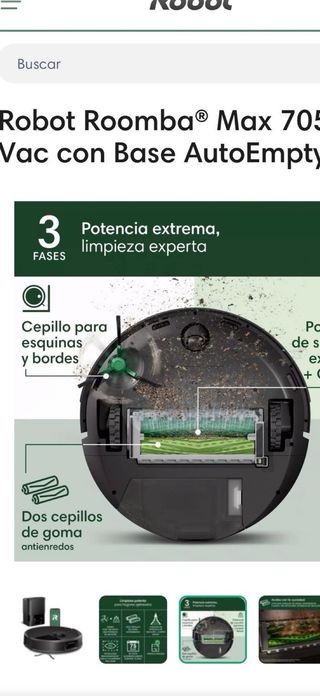 Robot Aspirador Roomba Max 705 con Base