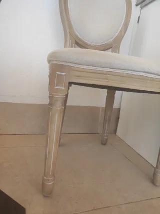 Silla estilo Luis XVI madera y tela