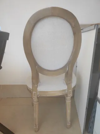 Silla estilo Luis XVI madera y tela