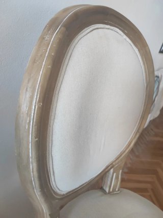 Silla estilo Luis XVI madera y tela