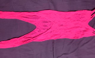 Lencería de rejilla rosa