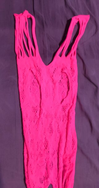 Lencería de rejilla rosa