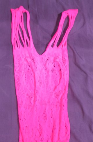 Lencería de rejilla rosa