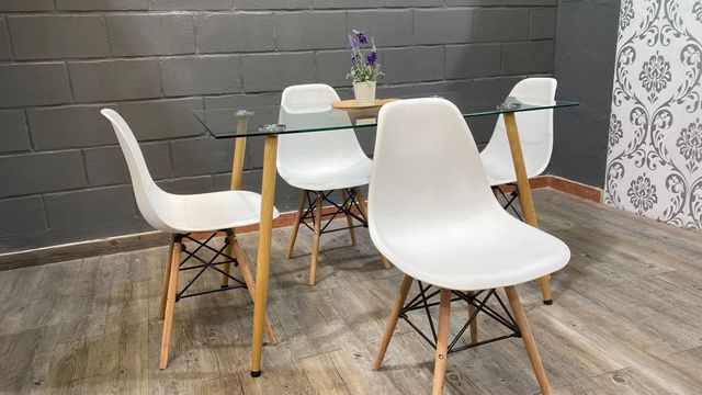 Mesa Comedor Cristal y Madera