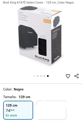 Broil King 67470 Select Cover 129 cm, Color Negro