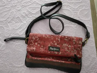 Bolso Pepe Jeans granate estampado floral