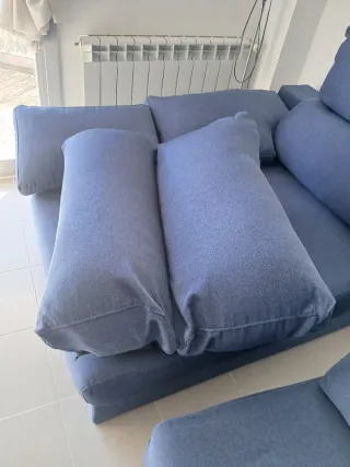 Sofá Cama Chaise longue azul.COMO NUEVO.