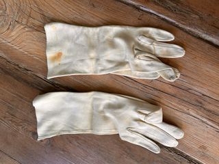 Guantes de piel vintage beige