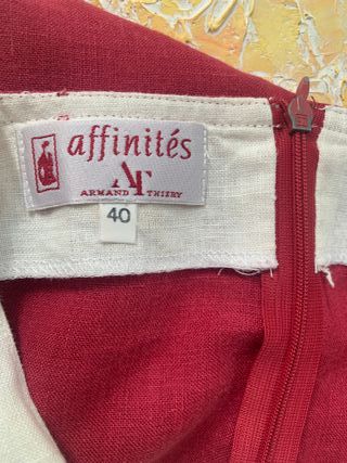 Vestito puro lino rosso e bianco