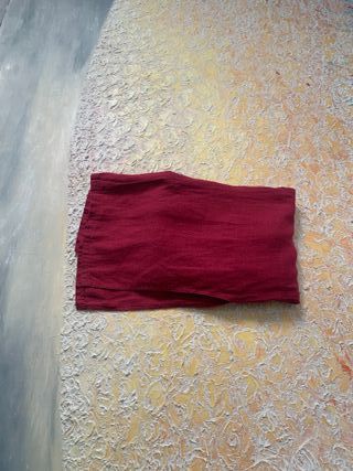 Vestito puro lino rosso e bianco