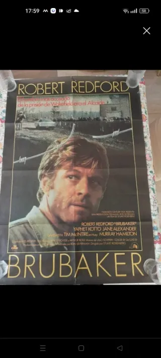 Póster Original - Película Brubaker Robert Redford