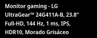 Monitor LG 144hz