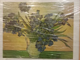 Lirios Van Gogh Marco Madera Natural