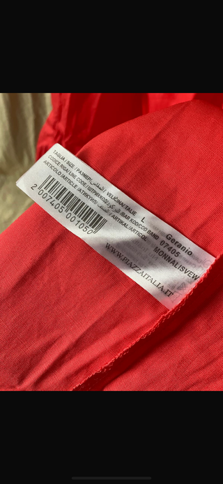 Vestito lungo cotone rosso
