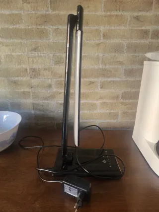 Lámpara Flexo Metálica Negra y Plateada