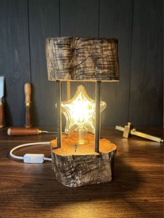 Lampada in Ulivo Fatta a Mano