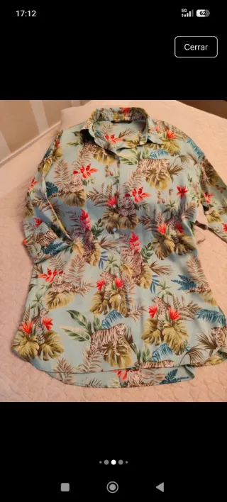 Blusa Zara Talla M Estampado Tropical.