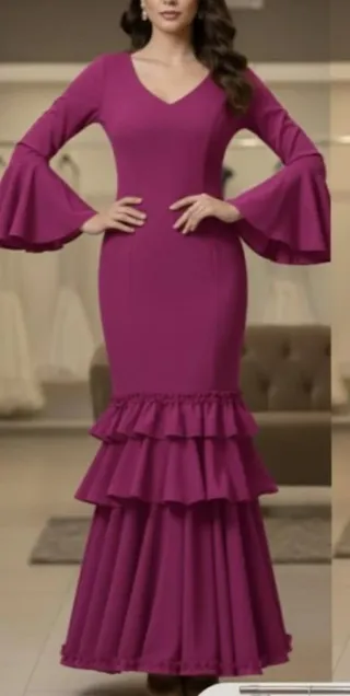 Vestido Flamenco liso o con topos 36 a 46